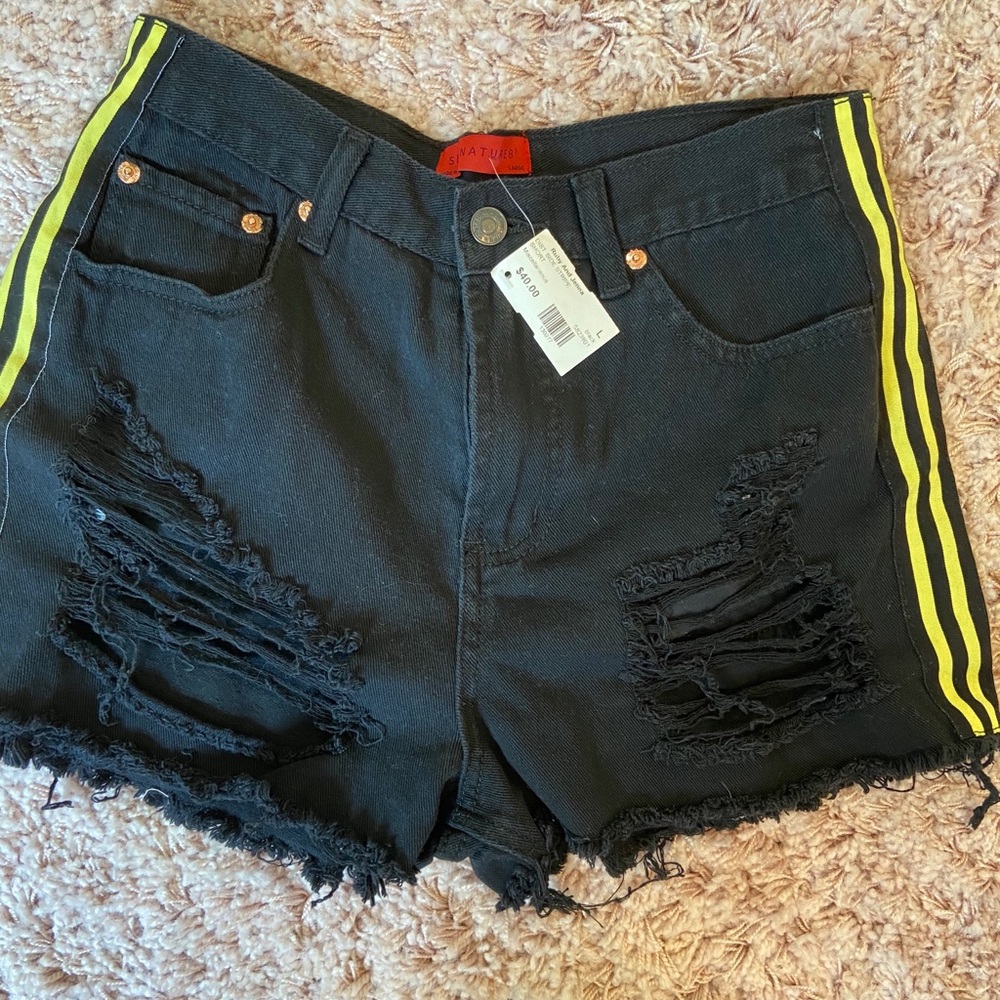 Black jean shorts